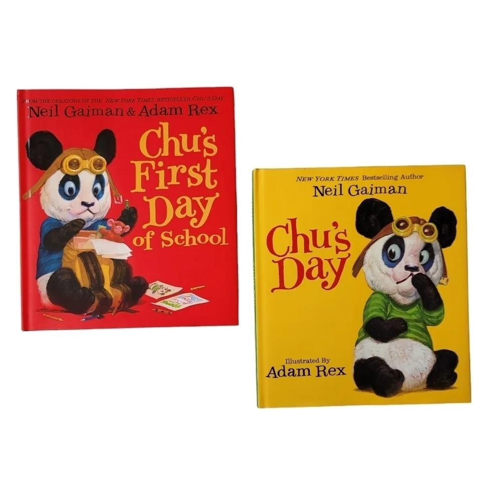 Chu's Day & Chu's First Day of School Hardcover Books Neil Gaiman Adam Rex
